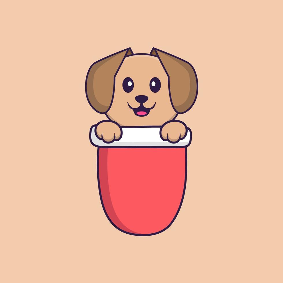 schattige hond cartoon karakter vectorillustratie. vector