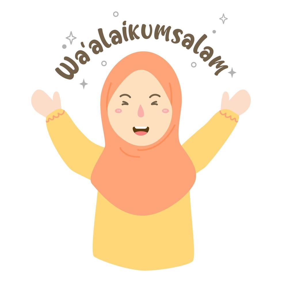 cartoon meisje illustratie dragen hijab vector