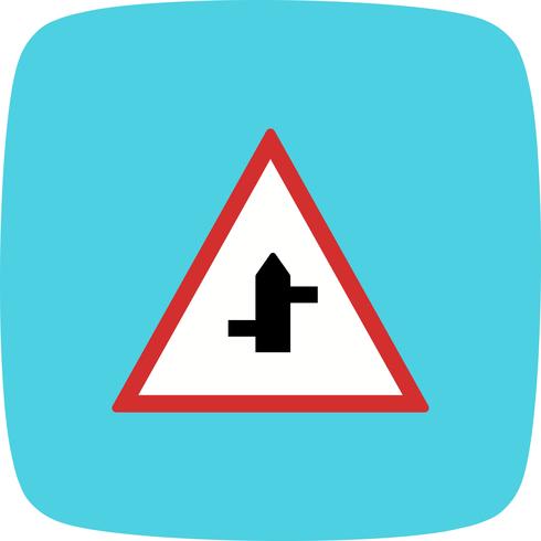 Vector Minor Cross Roads van rechts naar links verkeersbord pictogram