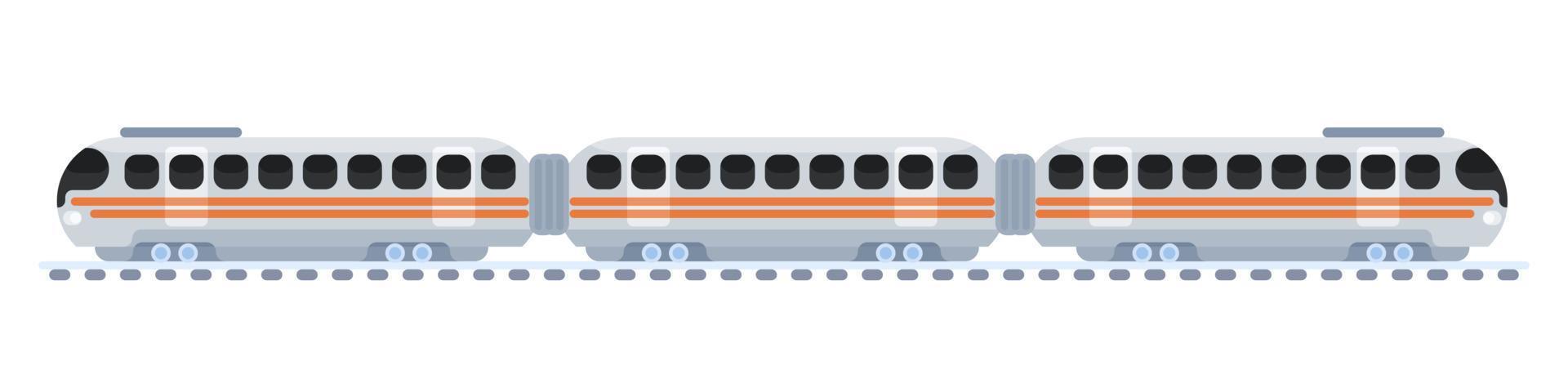 trein op rails elektrische nieuwe tekening. vector plat