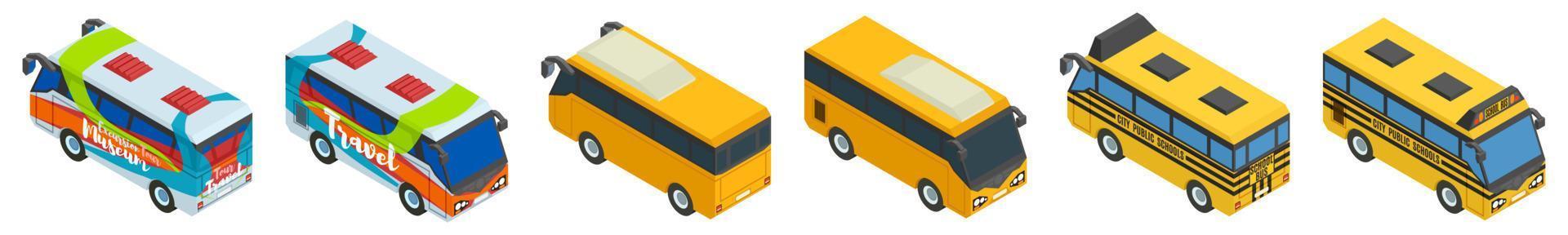 grote selectie van schooltoeristen- en stadsbussen vector