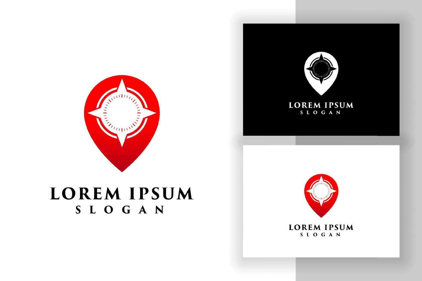 kompas logo ontwerp. locatie pictogram symbool vector