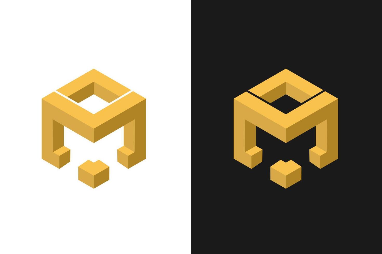 letter m logo ontwerpelement, moderne stijl met 3D-vorm vector