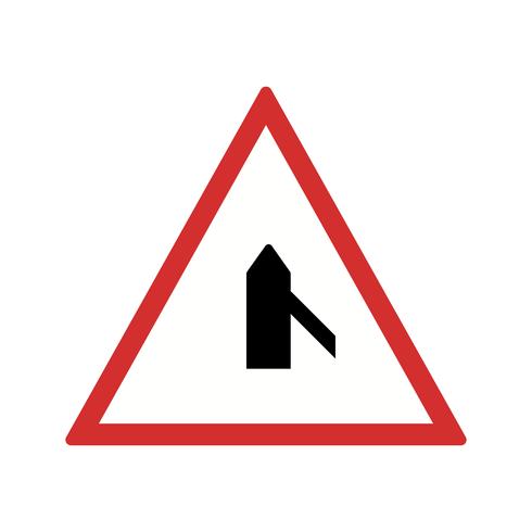 Vector Minor Cross Road Van Right Road Sign Icon