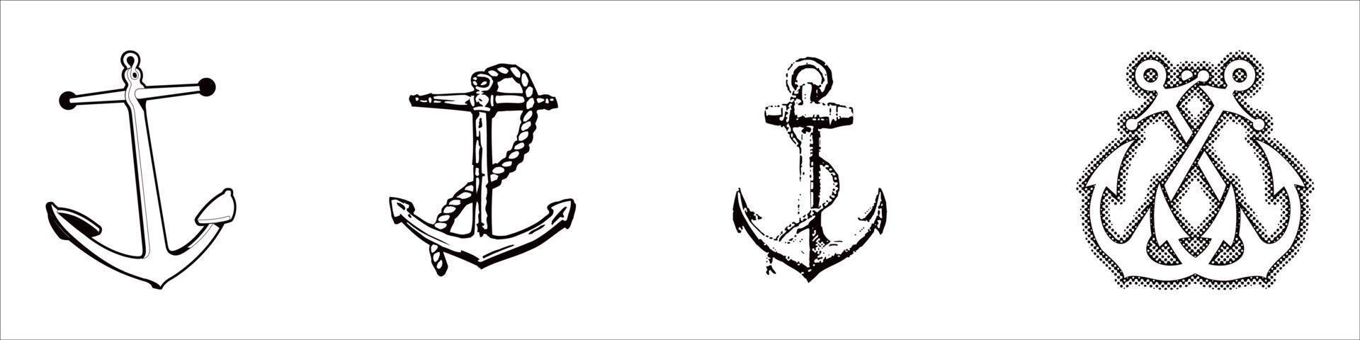 set van mariene, maritieme of nautische pictogrammen vector