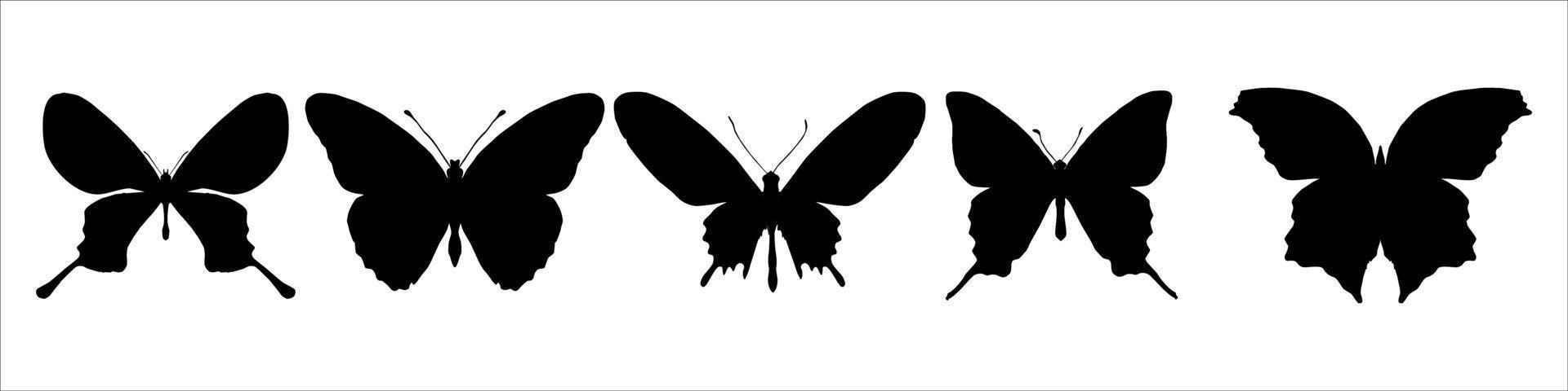 vector collectie van vlinder silhouetten
