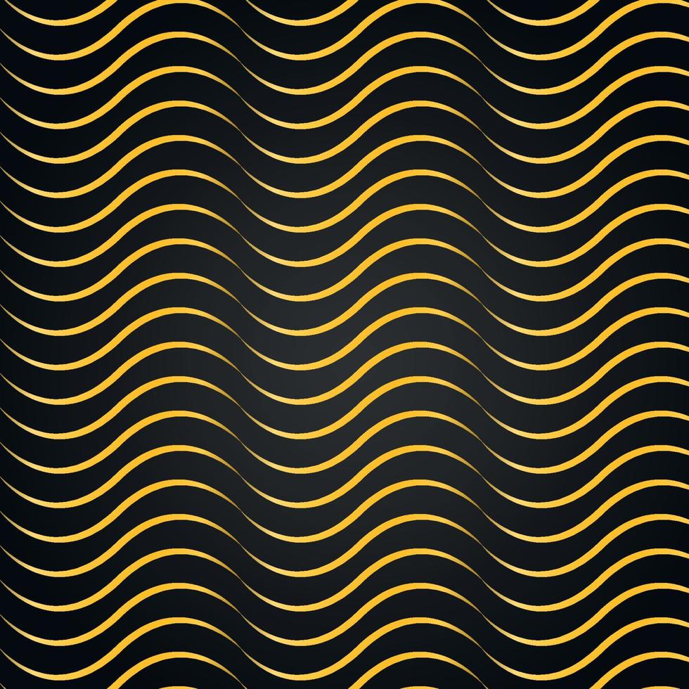 abstracte luxe geel goud naadloze gestreepte lijn golven patroon zwarte achtergrond vector