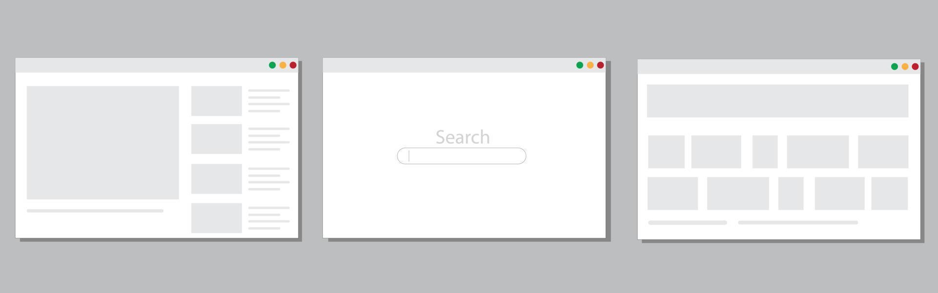 vensterwebsite, browser, videosjabloonvector vector