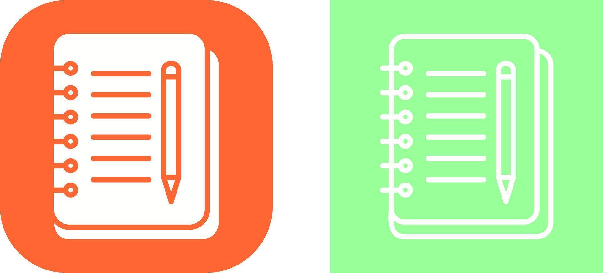 notitieboekje en pen vector icoon
