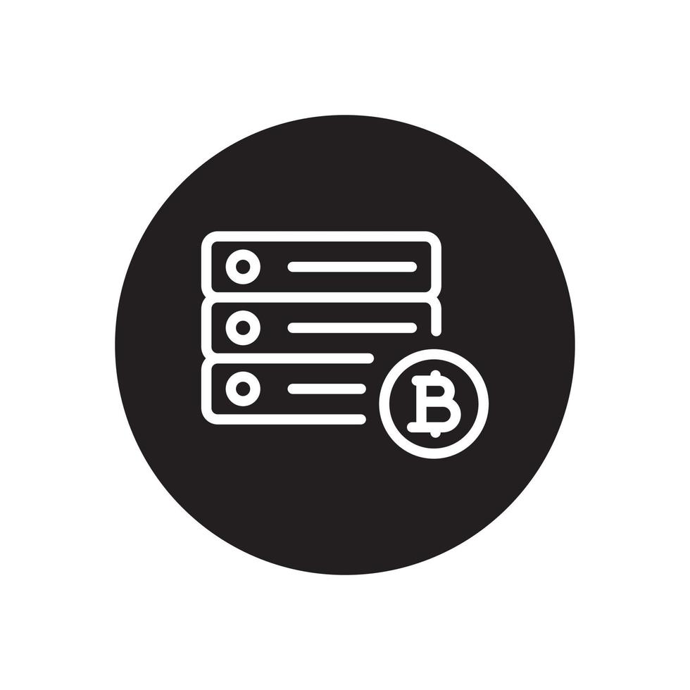 hosting bitcoin glyph-pictogram vector