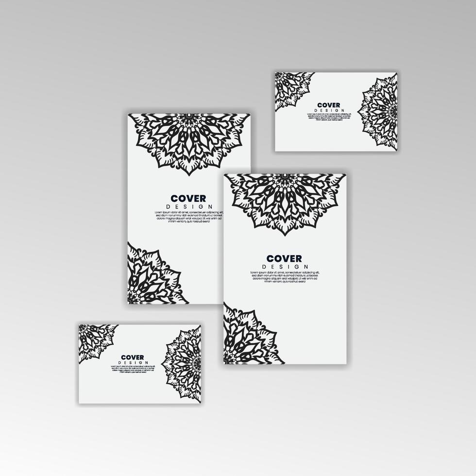 sjabloon brochure pagina's ornament vectorillustratie. traditionele islamitische, arabische, indische, cover-elementen. decoratieve retro-kaart voor print of webdesign, spa salon, yogastudio. vector