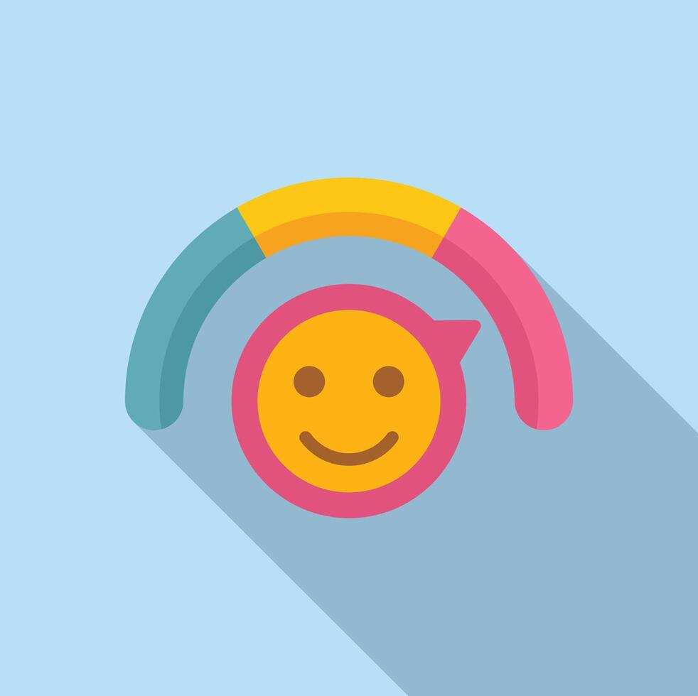 tevredenheid emoji niveau icoon vlak vector. gebruiker rang meter vector