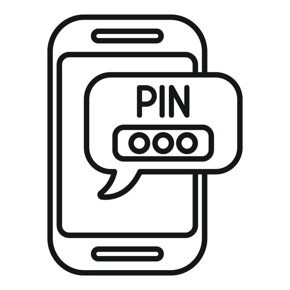 pin slot smartphone icoon schets vector. ID kaart dubbel werkwijze vector