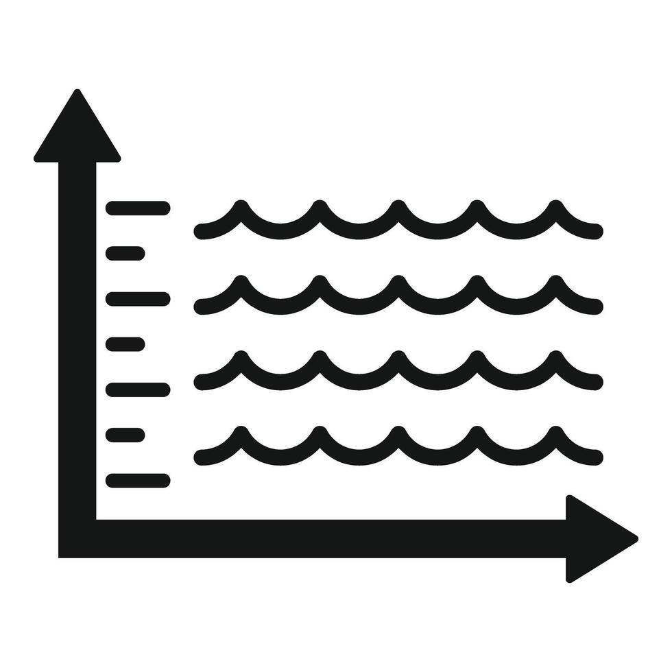 zee niveau stijgen grafisch icoon gemakkelijk vector. klimaat ramp vector