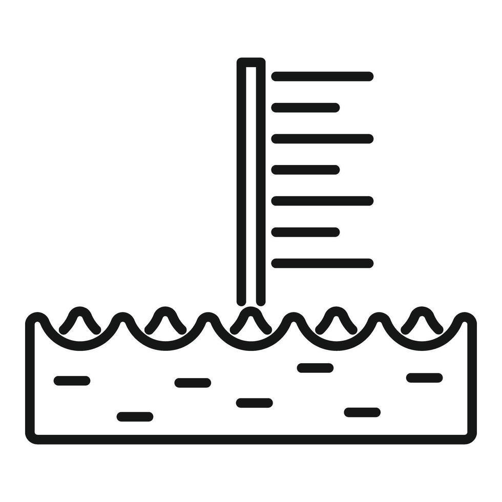 zee niveau stijgen icoon schets vector. globaal klimaat verandering vector