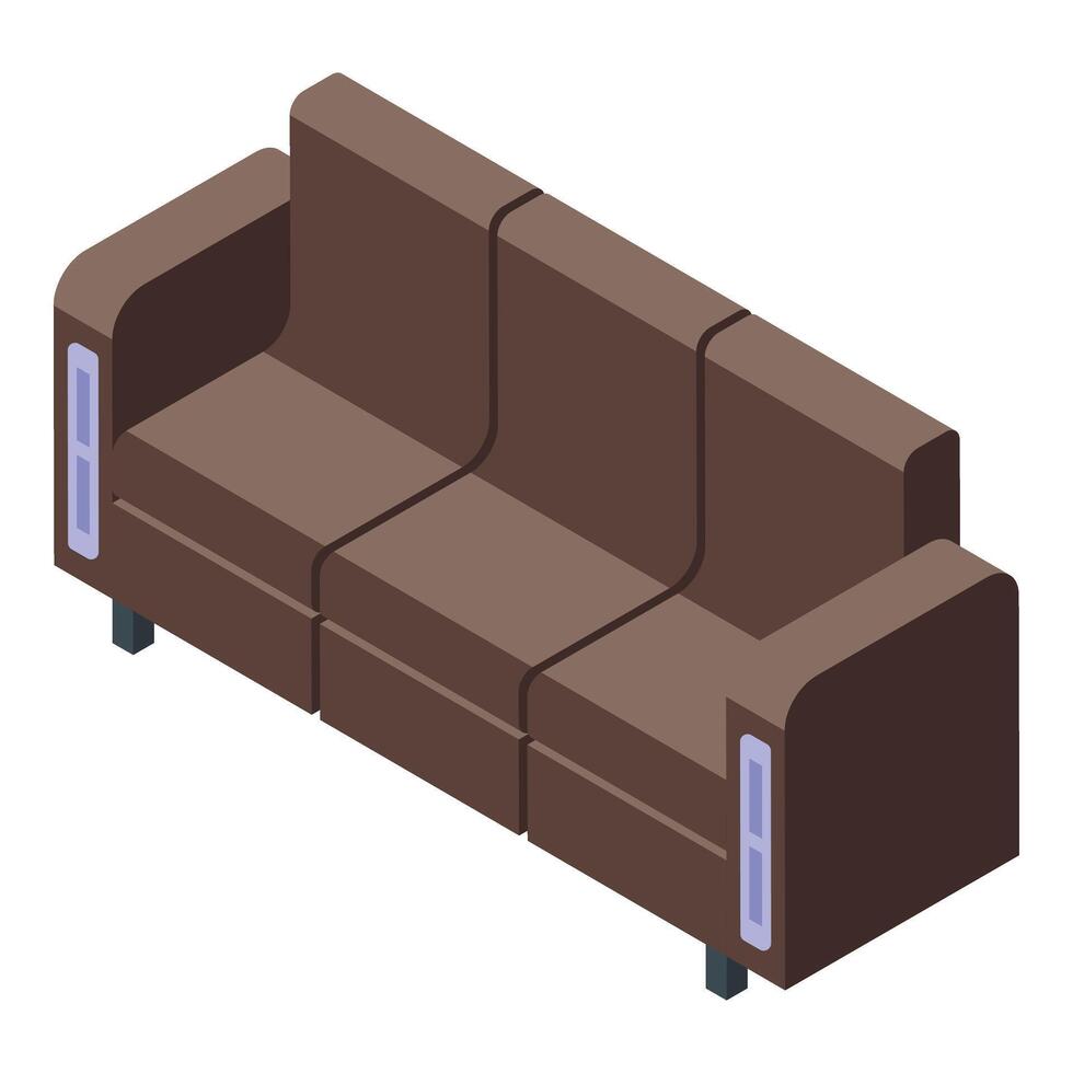 leer sofa icoon isometrische vector. meubilair op te slaan online vector