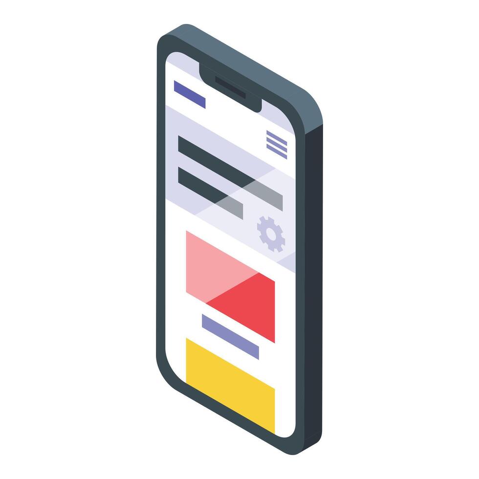 smartphone ontwerp icoon isometrische vector. afzet plaats vector