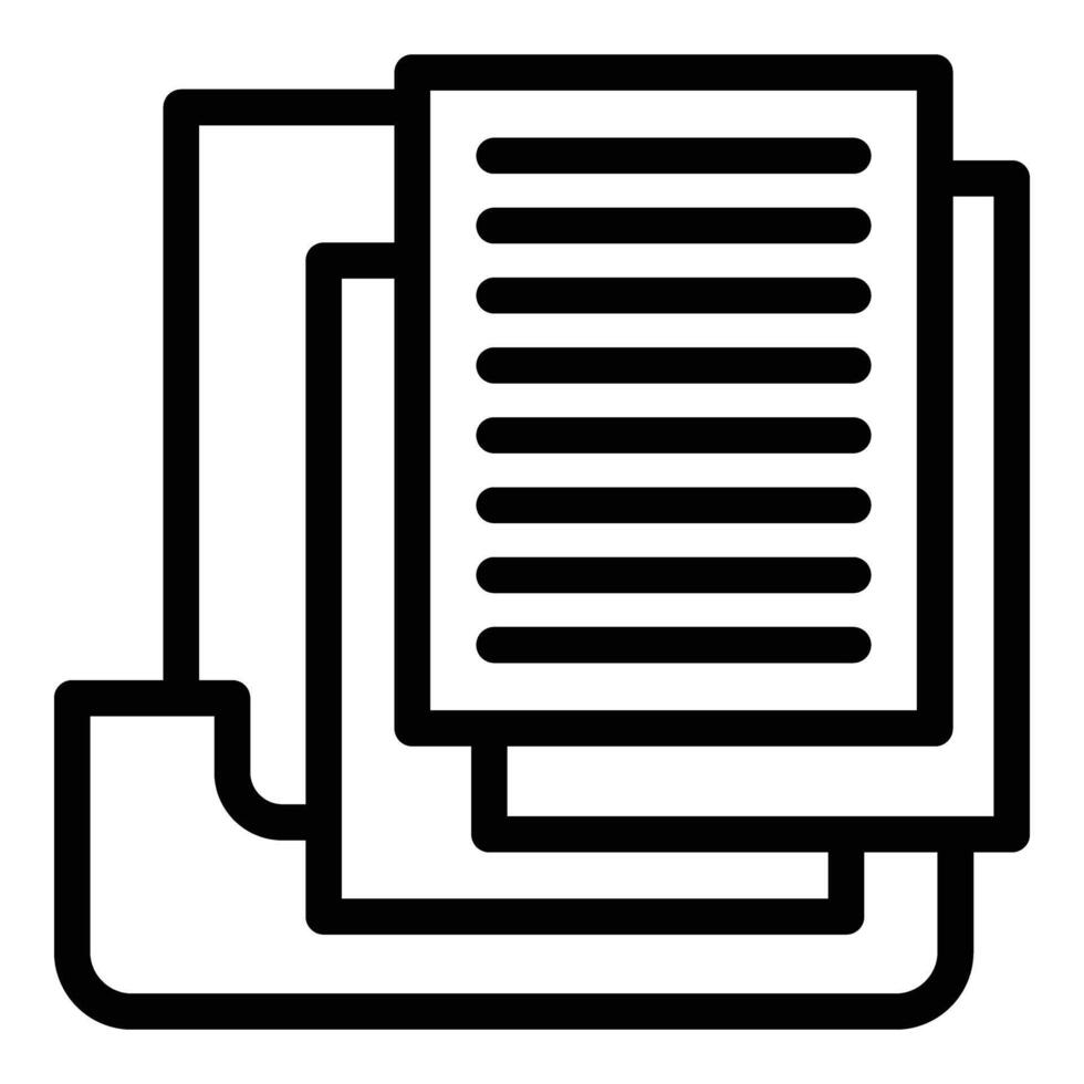 document houder icoon schets vector. kantoor papier dienblad vector