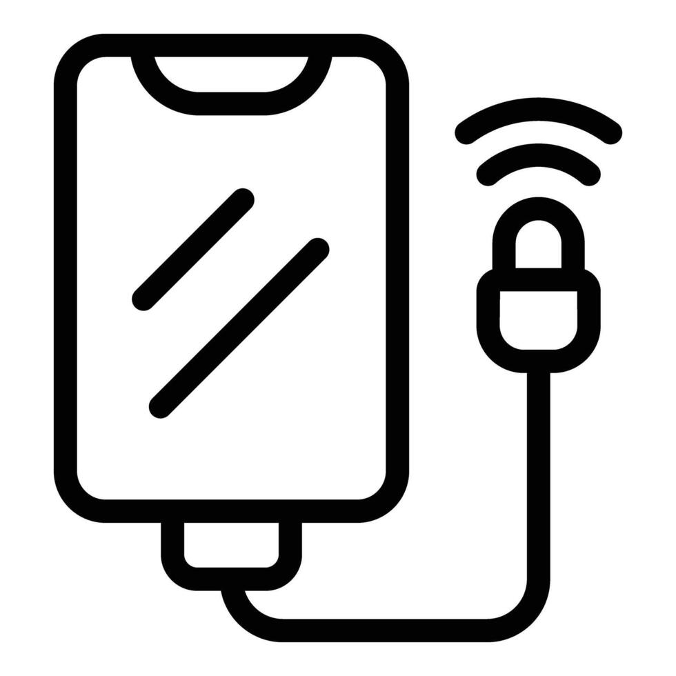 snel telefoon oplader icoon schets vector. energie macht draad adapter vector