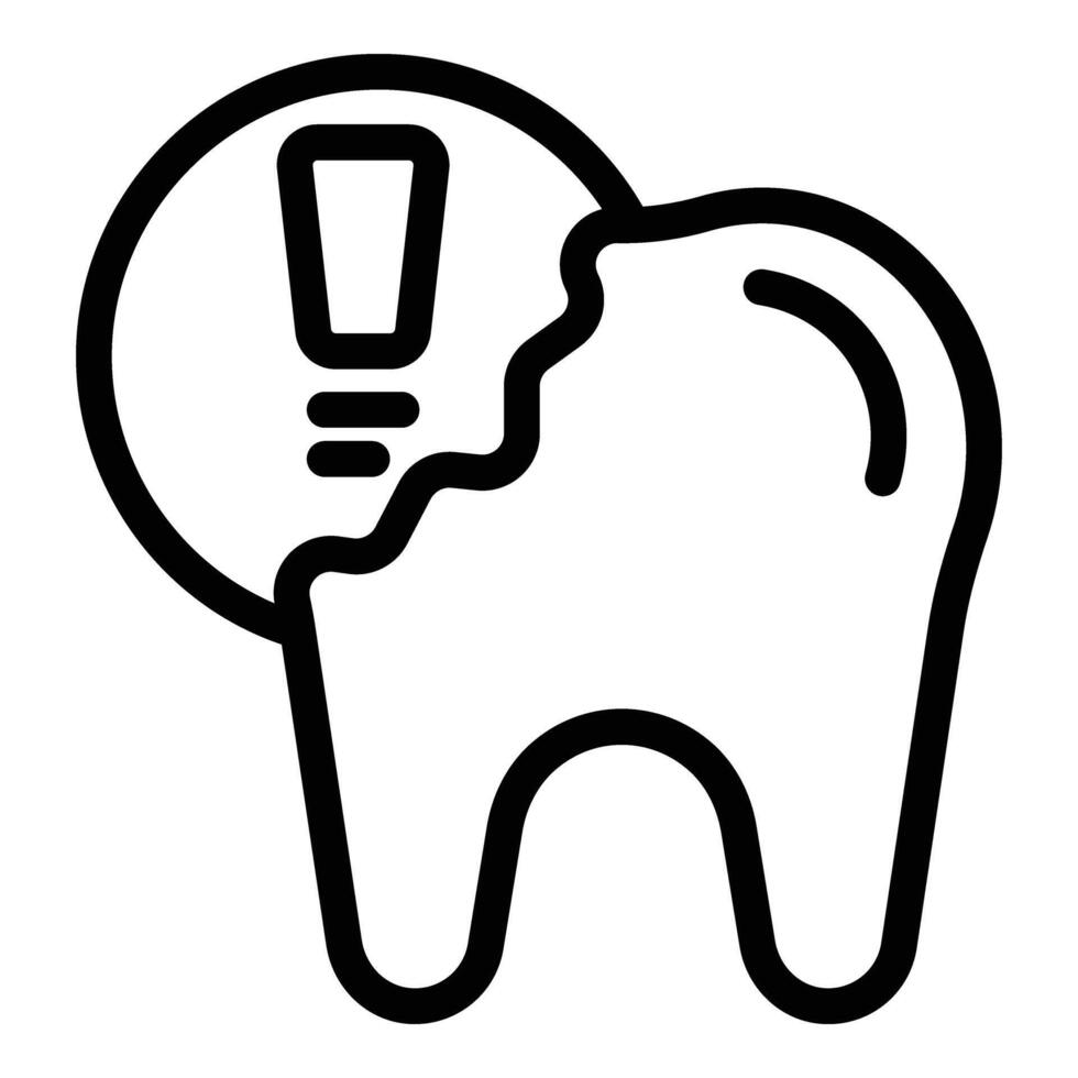 afgebroken tand letsel icoon schets vector. stomatologie chirurgie vector