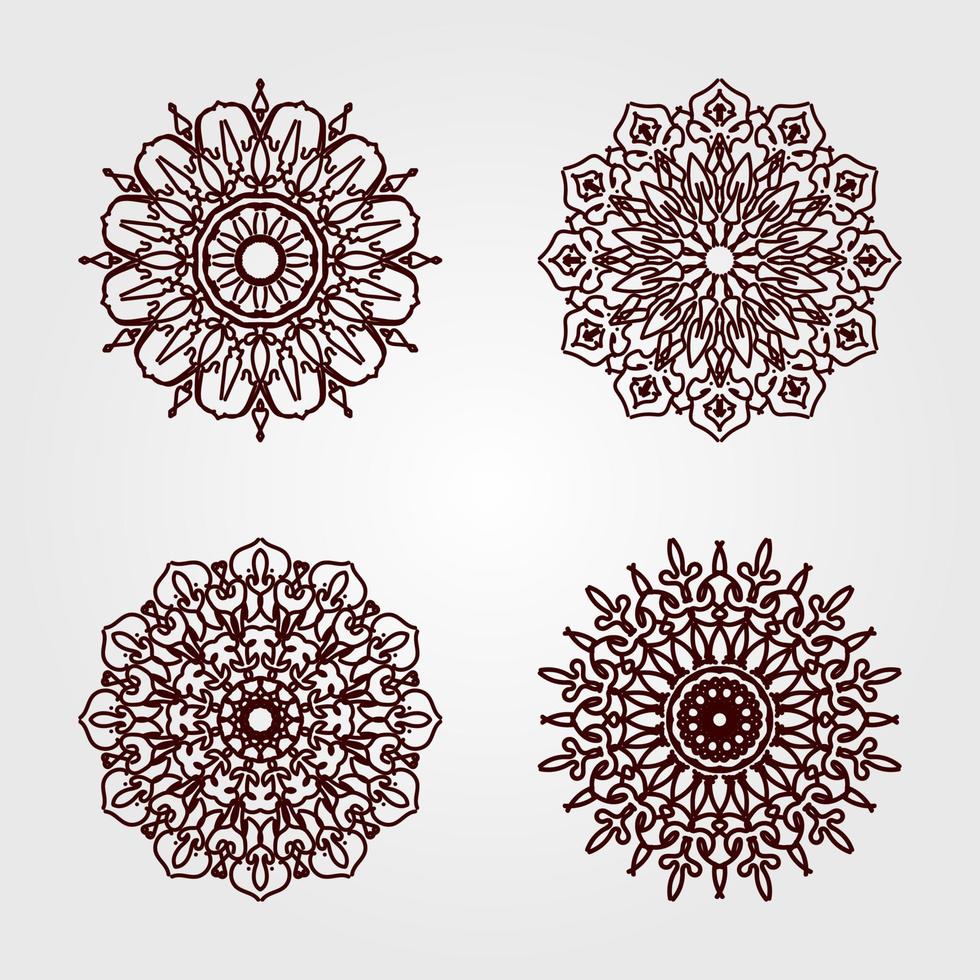 collectie mandala patroon zwart en wit goed humeur vector