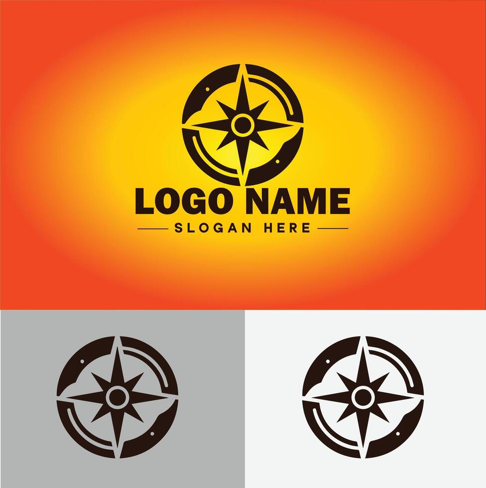 kompas logo icoon vector kunst grafiek voor bedrijf merk app icoon richting kompas logo sjabloon