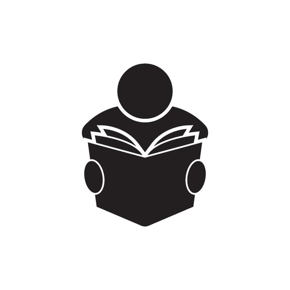 lezing boek logo icoon, vector illustratie ontwerp