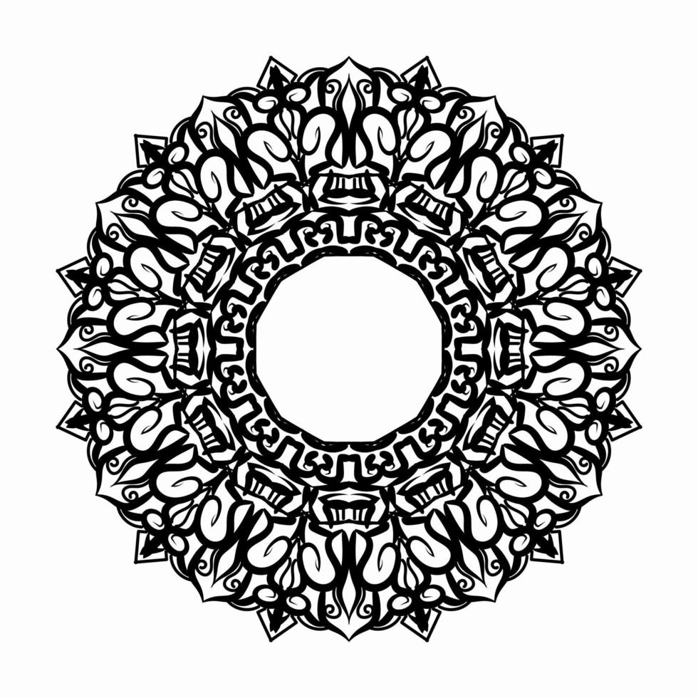 frame in oosterse traditie. gestileerd met henna-tatoeages decoratief patroon voor het decoreren van omslagen voor boek, notebook, kist, tijdschrift, ansichtkaart en map. bloemenmandala in mehndi-stijl. vector