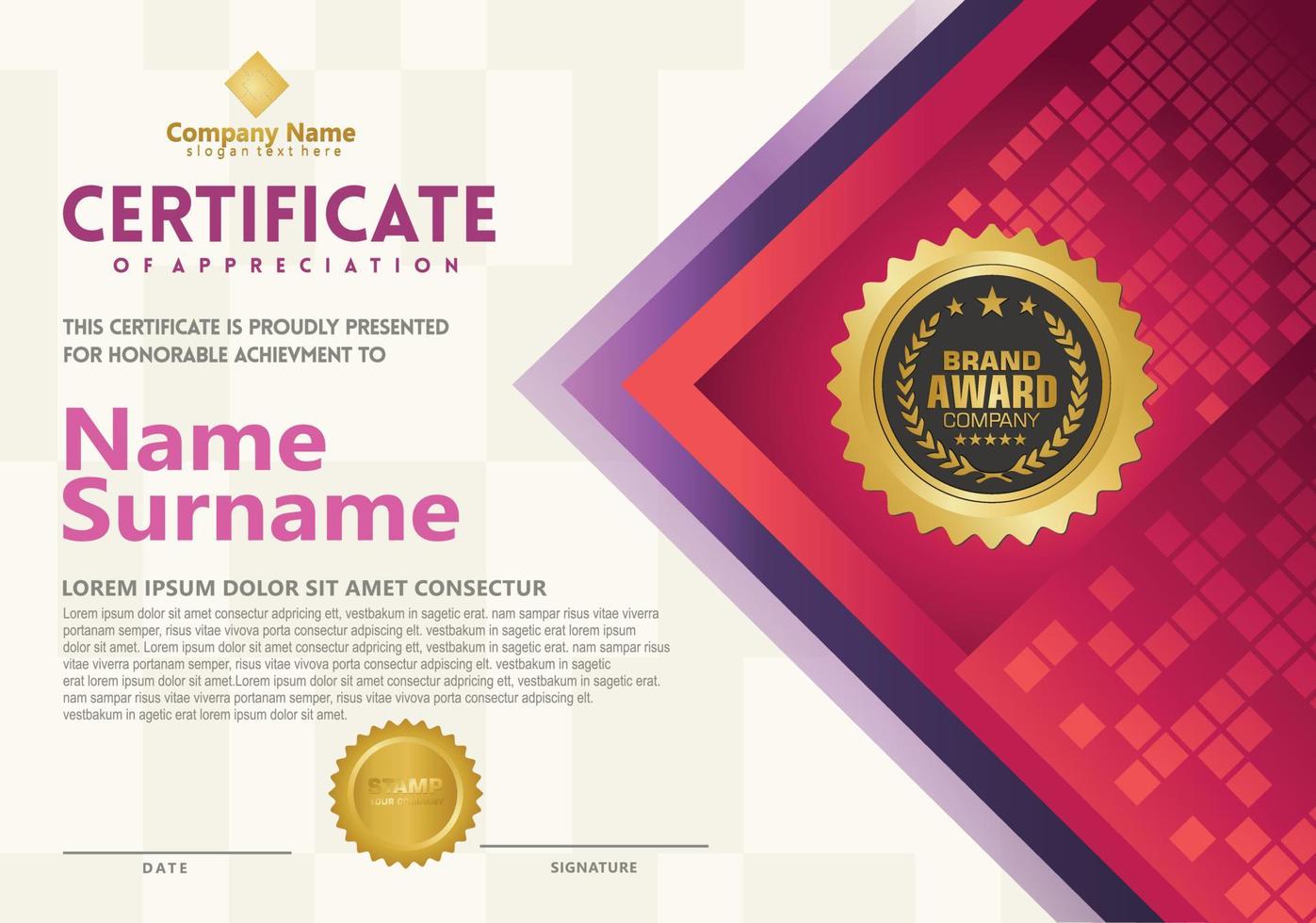 moderne certificaatsjabloon vector