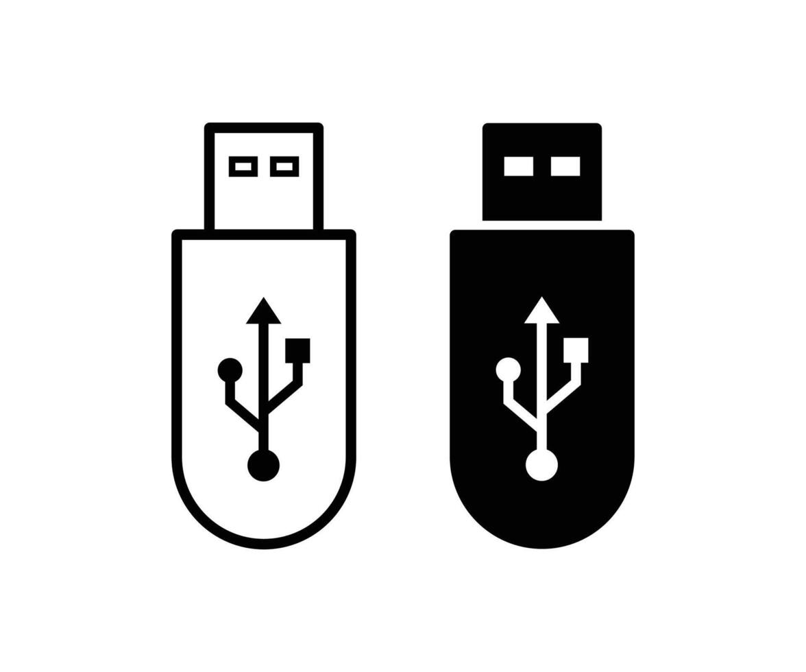 USB icoon set. flash schijf teken en symbool. flash rit teken. vector