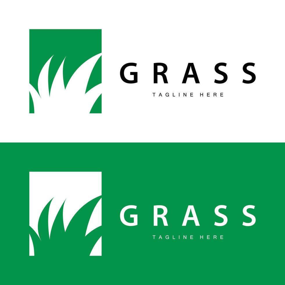 boerderij illustratie groen gras logo ontwerp gemakkelijk natuurlijk gras vector sjabloon