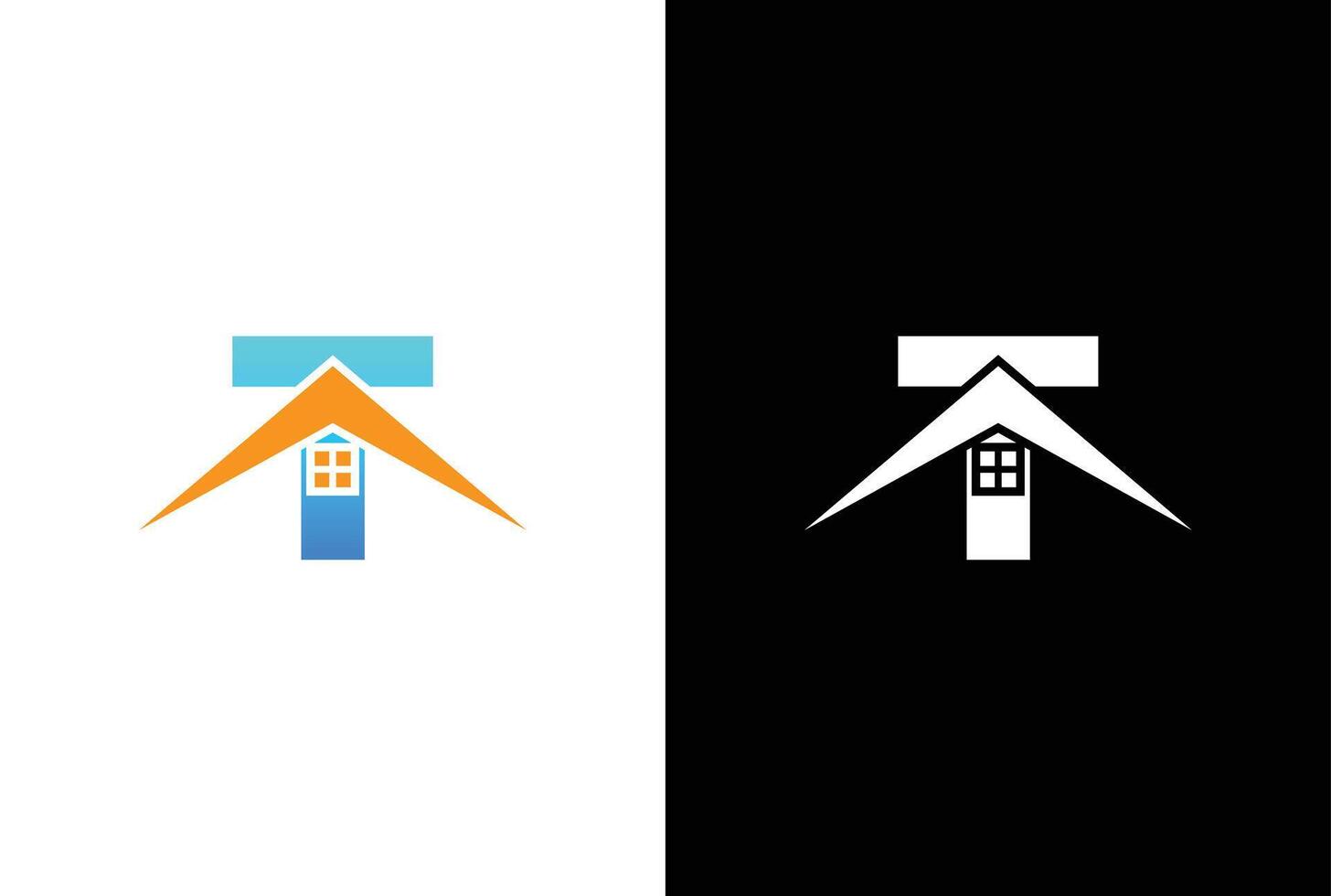 eerste brief t met huis logo icoon ontwerp vector. brief t met huis logo ontwerp sjabloon inspiratie. vector