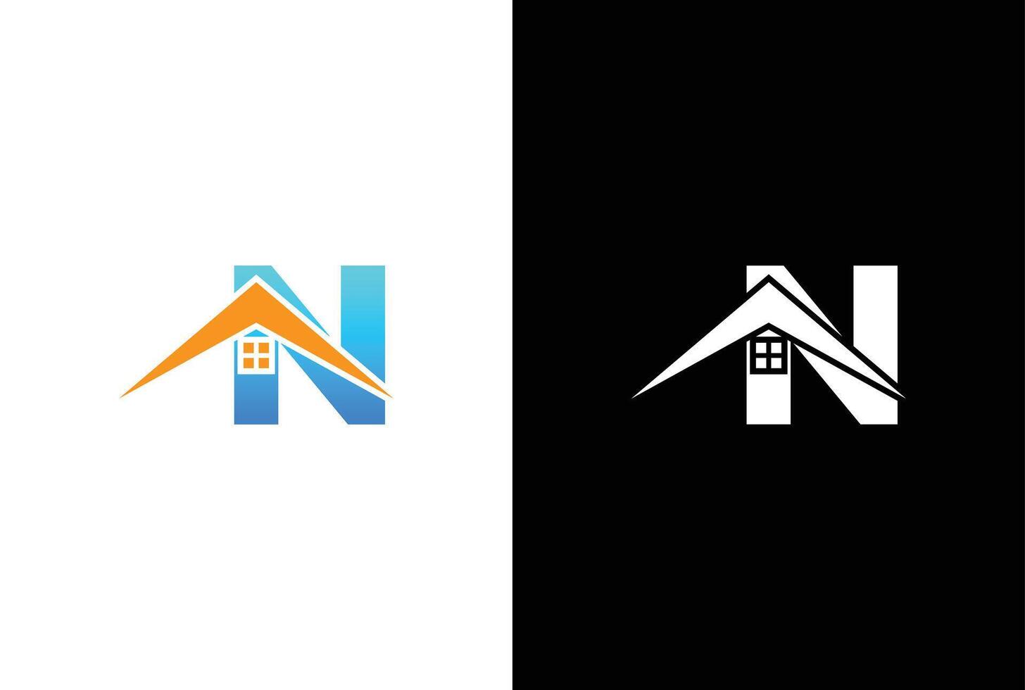 eerste brief n met huis logo icoon ontwerp vector. brief n met huis logo ontwerp sjabloon inspiratie. vector