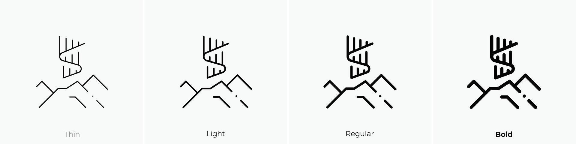 noordelijk lichten icoon. dun, licht, regelmatig en stoutmoedig stijl ontwerp geïsoleerd Aan wit achtergrond vector