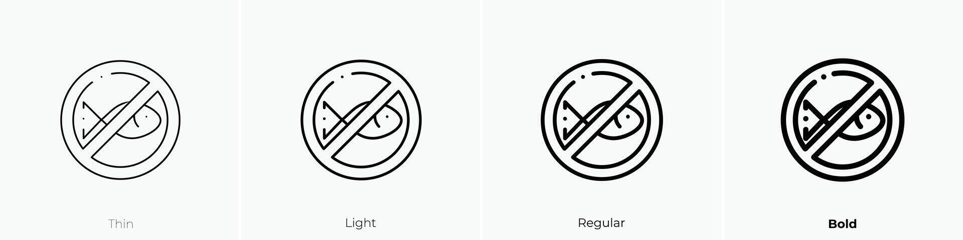 Nee visvangst icoon. dun, licht, regelmatig en stoutmoedig stijl ontwerp geïsoleerd Aan wit achtergrond vector