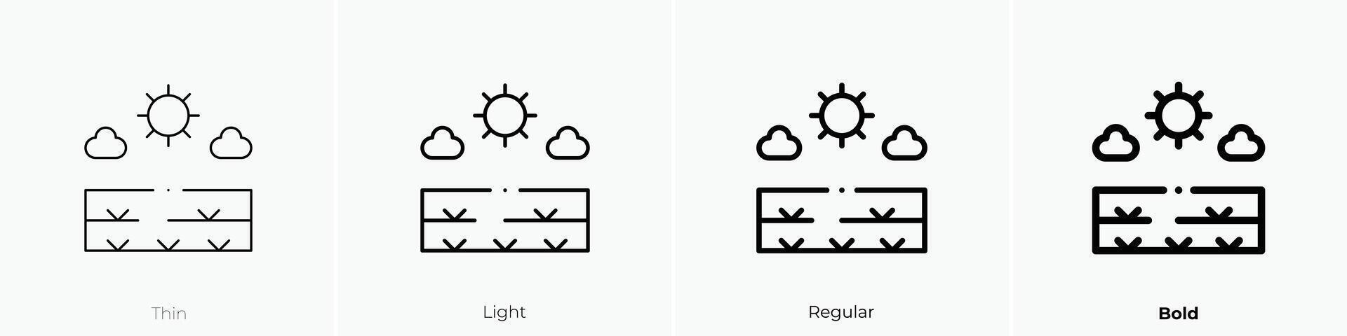 weide icoon. dun, licht, regelmatig en stoutmoedig stijl ontwerp geïsoleerd Aan wit achtergrond vector