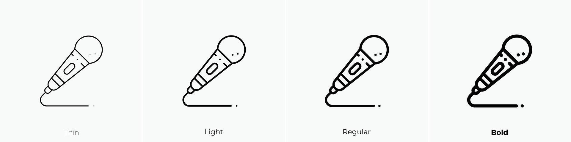 microfoon icoon. dun, licht, regelmatig en stoutmoedig stijl ontwerp geïsoleerd Aan wit achtergrond vector