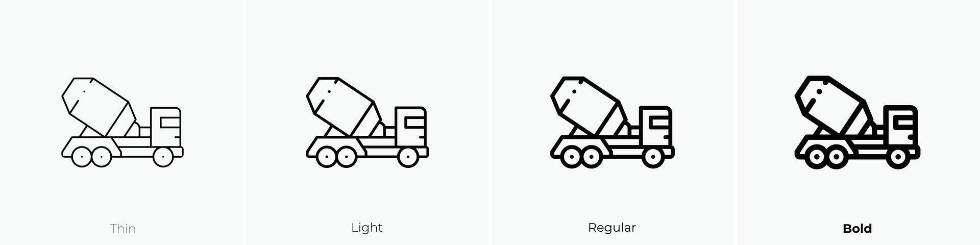 menger vrachtauto icoon. dun, licht, regelmatig en stoutmoedig stijl ontwerp geïsoleerd Aan wit achtergrond vector