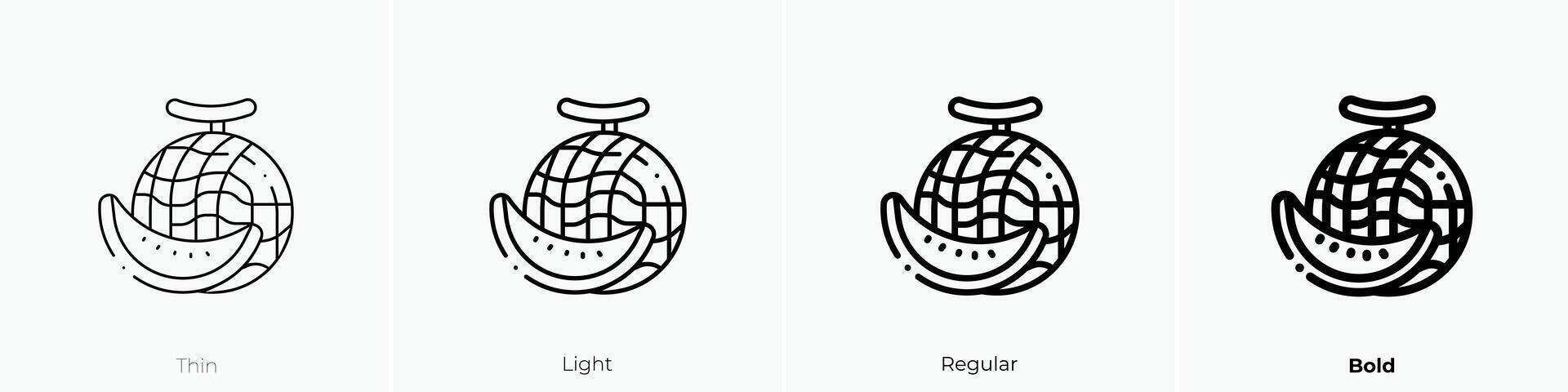 meloen icoon. dun, licht, regelmatig en stoutmoedig stijl ontwerp geïsoleerd Aan wit achtergrond vector