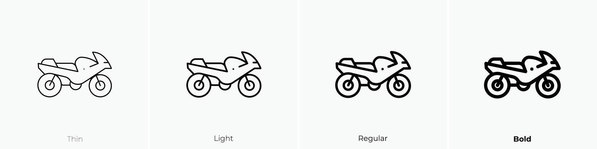 motorfiets icoon. dun, licht, regelmatig en stoutmoedig stijl ontwerp geïsoleerd Aan wit achtergrond vector