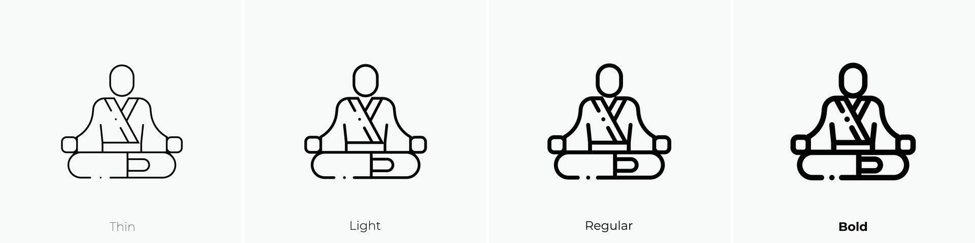 meditatie icoon. dun, licht, regelmatig en stoutmoedig stijl ontwerp geïsoleerd Aan wit achtergrond vector