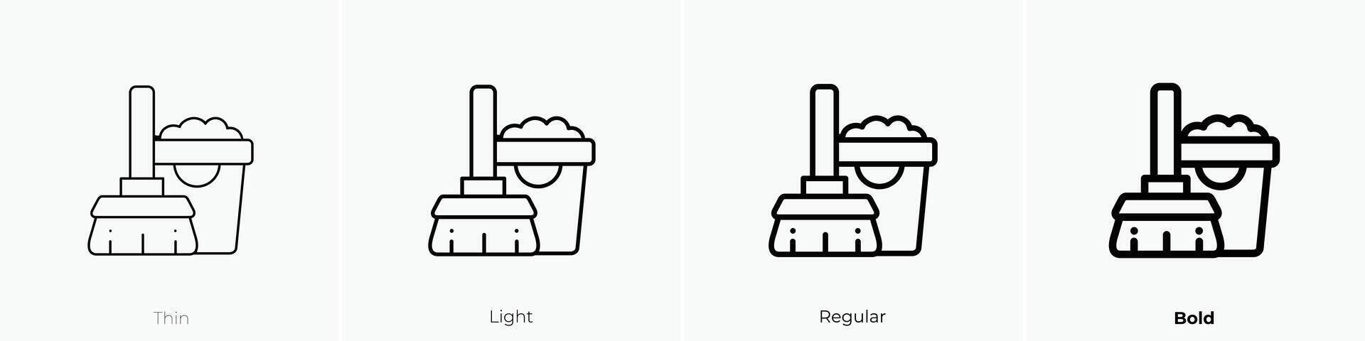 dweilen icoon. dun, licht, regelmatig en stoutmoedig stijl ontwerp geïsoleerd Aan wit achtergrond vector