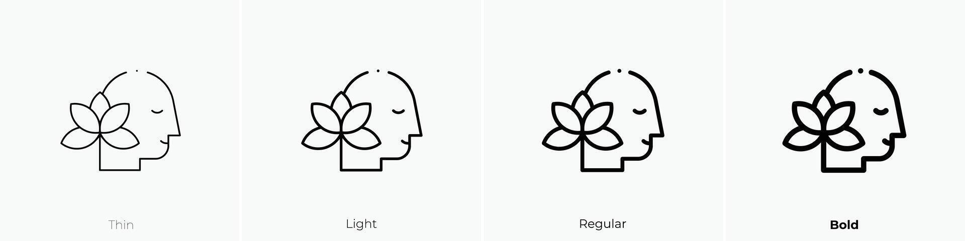 meditatie icoon. dun, licht, regelmatig en stoutmoedig stijl ontwerp geïsoleerd Aan wit achtergrond vector