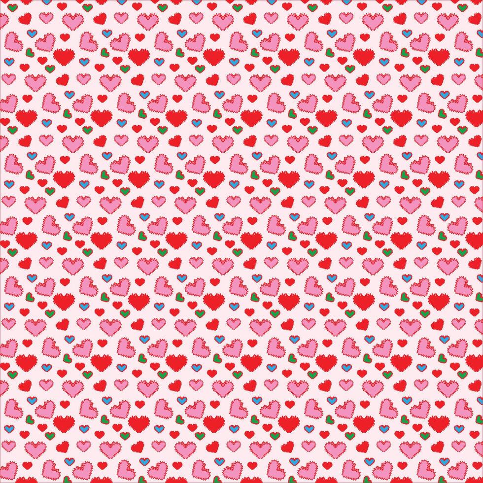 Valentijnsdag kaart met roze harten achtergrond vector