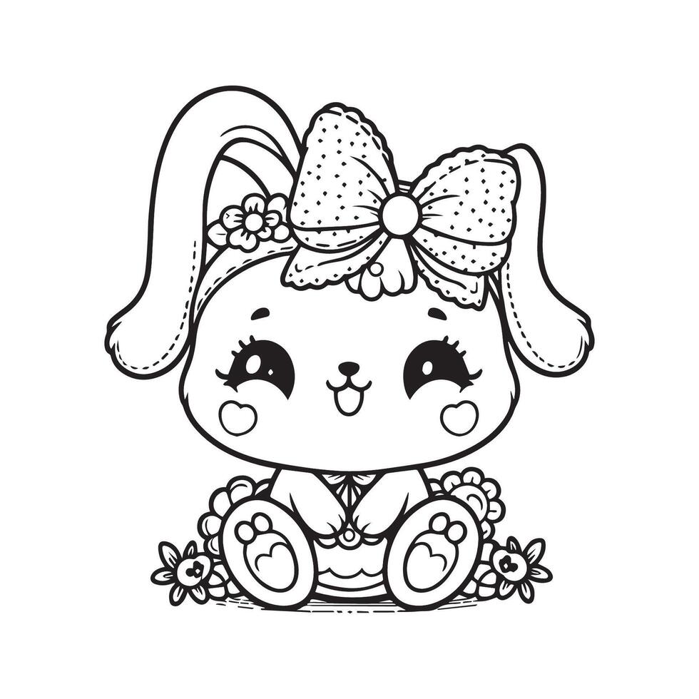 schattig konijn vector illustratie voor kleur
