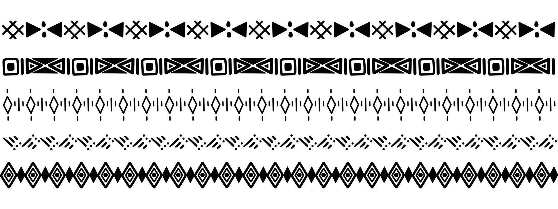 etnisch traditioneel symbolen met zwart en wit. hand- getrokken tekening stijl. meetkundig vormen voor afdrukken en kleding vector
