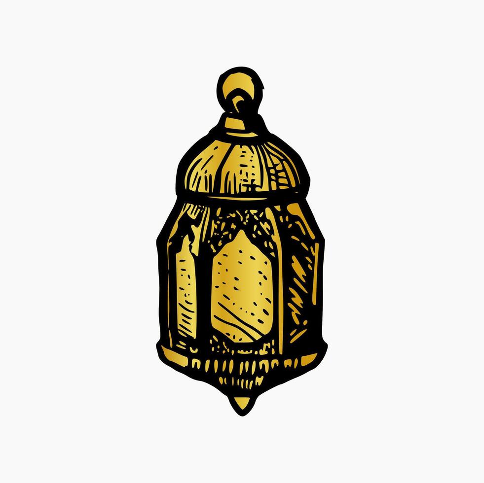 Ramadan gouden lantaarn. vector illustratie