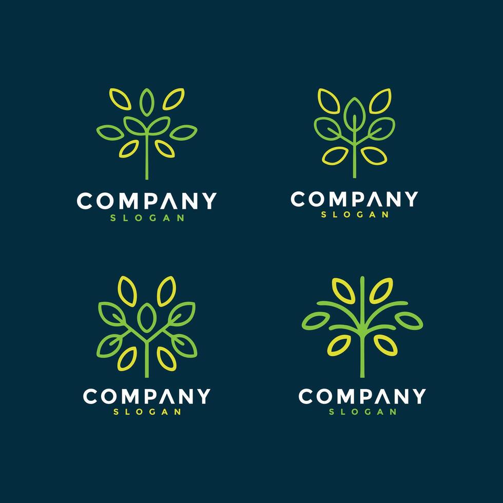 fabriek natuur bundel logo vector