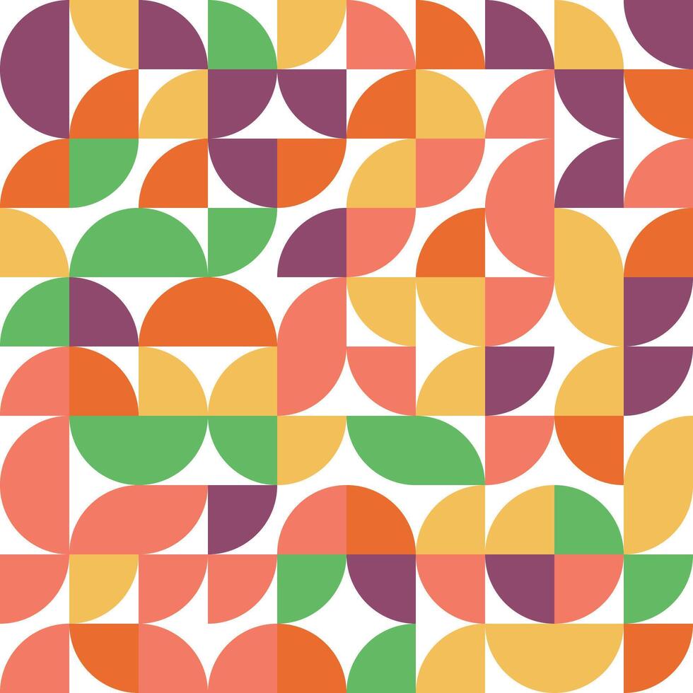 modern abstract omslag, kleurrijk meetkundig achtergrond. modieus bauhaus patroon met meetkundig vormen, geometrie grafiek. abstract meetkundig patroon ontwerp vector