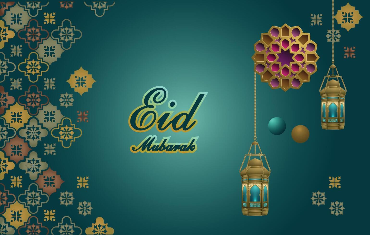 realistisch eid mubarak groet ontwerp, eid kaart of banier achtergrond eid viering vector